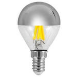 Λαμπα led Σφαιρικη Crossed Filament 6.5w 806lm e14 2700k 220-240v Dimmable Αντεστραμενου Καθρεπτη Ασημι