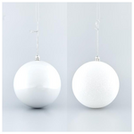 Μπαλα Πλαστικη, Λευκη, σετ 6τμχ, (2 Περλε, 4 Glitter), 10cm