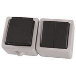 Διακοπτης κ/r  α/r kai Πριζα Σουκο Γκρι  Ip54