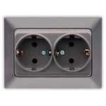 Πριζα Σουκο Διπλη Χωνευτη 16a Γραφιτης