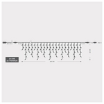 Βροχη, 144 led 3mm, 36v, Επεκταση ωσ 3, με Μετασχηματιστη, Προεκταση Παροχης 300cm, Διαφανο Καλωδιο,θερμο Λευκο Led,300x60cm (5/7/5/7),ιρ44