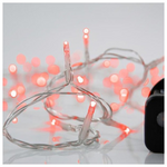 Σειρα, 240 led 3mm, 31v, 8 Προγραμματα, με Μετασχηματιστη, Προεκταση Παροχης 300cm, Διαφανο Καλωδιο, Κοκκινο Led, ανα 5cm, Ιρ44