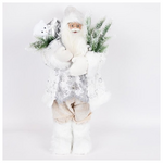 Αη Βασιλης με Λευκa Γουνινα Ρουχα, 60cm