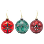 Πλαστικη Μπαλα, Μπορντο Πρασινη Κοκκινη, σετ 6τμχ, 8cm