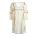 Ble Φορeμα Konto σε Εκρου Χρωμα με Μπεζ Λεπτομερειες one Size (100% Cotton)