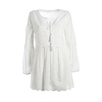 Ble Φορεμα Κοντο Κιπουρ σε Λευκο Χρωμα one Size (100% Cotton)