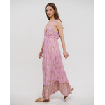 Ble Φορεμα Μακρυ Αμανικο σε ροζ Χρωμα με Lurex one Size (100% Viscose)