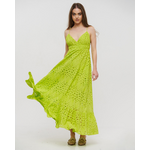 Ble Φορεμα Μακρυ Αμανικο με Ανοιγμα Στην Πλατη Κιπουρ σε Λαιμ Χρωμα one Size(100% Cotton)