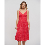 Ble Φορεμα Μακρυ Αμανικο σε Κοκκινο Χρωμα one Size (100% Cotton)