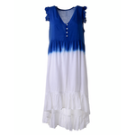 Ble Φορεμα Ασυμμετρο Λευκο Μπλε one Size (100% Viscose)