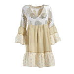 Φορεμα Κοντο με Μακρυ Μανικι με Μεταλλικες Λεπτομερειες one Size (100% Cotton)