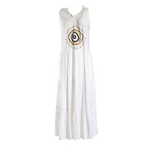 Ble Φορεμα Μακρυ Αμανικο Λευκο Ματι one Size (100% Viscose)