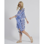 Καφτανι με Μπλε Λουλουδια one Size (100% Cotton)