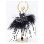 Μπαλαρινα Πολυρεζιν, Πιρουετα, με Μαυρο Φορεμα, 14x13x21.7cm
