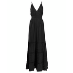 Ble Φορεμα Μακρυ Amaniko σε Μαυρο Χρωμα one Size (100% Cotton)