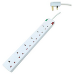 Πολυπριζο 4 Θεσεων uk με Καλωδιο 3m 3x1,25mm με Προστασια Υπερτασης & Προστασια Επαφων