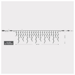 Βροχη, 144 led 3mm, 36v Μετασχηματιστη, 4 Επεκτασεις εωσ 3 Σετ,  Διαφανο pvc Καλωδιο, Λευκο Led, (300x60cm 5/7/5/7), Προεκταση Παροχης 3m, Ιρ44
