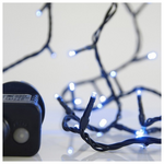 Σειρα, 100 led 3mm, 31v Μετασχηματιστη, 8 Προγραμματα & Μνημη, Πρασινο pvc Καλωδιο, Μπλε led ανα 5cm,  Προεκταση Παροχης 3m, Ιρ44
