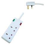 Πολυπριζο 2 Θεσεων uk με Καλωδιο 3m 3x1,25mm με Προστασια Υπερτασης & Προστασια Επαφων