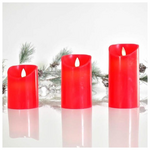 Κερι Μπαταριας με Κινηση στη Φλογα, Κοκκινο, με Timer, 7,5x15cm