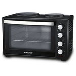 Ηλεκτρικο Φουρνακι Μαυρο 3300w 38lt με 2 Εστιες και Χρονοδιακοπτη 90λ