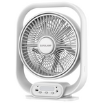 Ανεμιστηρας box fan Επαναφορτιζομενος φ38 20w με led φωσ 2w Λευκος