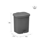 Click Καδος Απορριμματων με Πενταλ pl Γκρι 8 lt 21x23x28