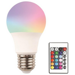 Λαμπα led 9w ε27 Rgbw με Τηλεχειριστηριο 220-240v