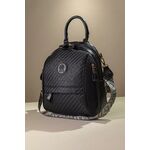 Μεσαίο Backpack με Πολλά Τσεπάκια και υφή Ψάθας