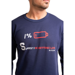 Πιτζάμα ανδρική βαμβακερή Nina Club Low Battery Μπλε