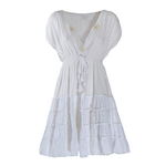Ble Φορεμα Κοντο Αμανικ Λευκο one Size (100% Cotton)