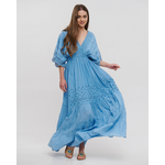 Ble Φορεμα Μακρυ σε Μπλε Χρωμα one Size (100% Cotton)