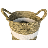 Διακοσμητικό Καλάθι Fesia Inart σετ 3τεμ Seagrass σε Φυσική-Λευκή Απόχρωση