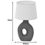 Επιτραπέζιο Φωτιστικό Ovola Inart ε27 Κεραμικό σε Μαύρο-Μπεζ Απόχρωση Φ30x52εκ