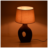 Επιτραπέζιο Φωτιστικό Ovola Inart ε27 Κεραμικό σε Γκρι Antique-Μπεζ Απόχρωση Φ30x52εκ