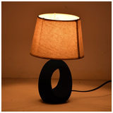 Επιτραπέζιο Φωτιστικό Collie Inart ε14 Κεραμικό σε Μαύρο-Μπεζ Απόχρωση Φ18x29εκ