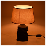 Επιτραπέζιο Φωτιστικό Wabbi Inart ε27 Κεραμικό σε Μαύρο-Μπεζ Απόχρωση Φ28x41εκ