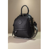 Μεσαίο Backpack με Πολλά Τσεπάκια και υφή Ψάθας