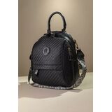 Μεσαίο Backpack με Πολλά Τσεπάκια και υφή Ψάθας