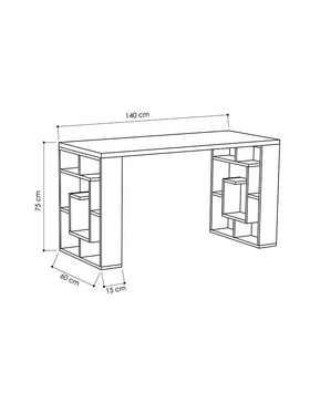 Γραφείο Labirent Pakoworld Λευκό 140x60x75εκ