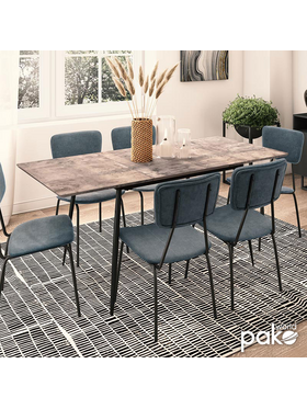 Τραπέζι Shazam Pakoworld mdf Επεκτεινόμενο Χρώμα Γκρι Cement 120-160x80x76εκ