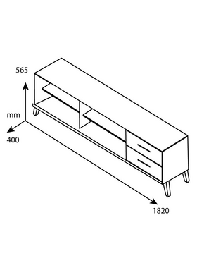 Έπιπλο Τηλεόρασης Bruno Pakoworld Χρώμα Viscount - Toro 182x40x56,5εκ