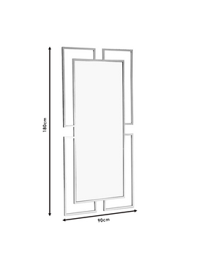 Καθρέπτης Focus Pakoworld Μέταλλο Ασημί 90x2x180εκ
