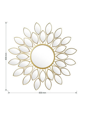 Καθρέπτης Flower Pakoworld Χρυσό 83x2.5x83εκ