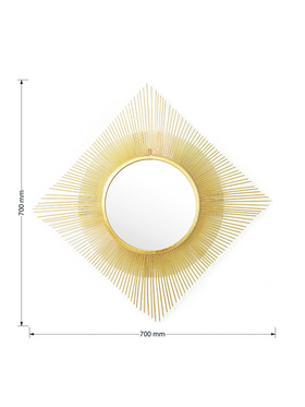 Καθρέπτης Sunshine Pakoworld Χρυσό 70x3x70εκ