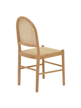 Καρέκλα Alessia Pakoworld Ξύλο Οξιάς-Rattan Φυσικό 43x40x89εκ