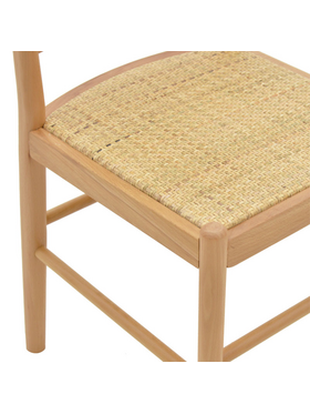 Καρέκλα Alessia Pakoworld Ξύλο Οξιάς-Rattan Φυσικό 43x40x89εκ