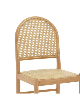 Καρέκλα Alessia Pakoworld Ξύλο Οξιάς-Rattan Φυσικό 43x40x89εκ