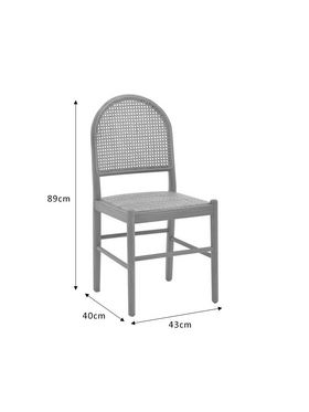 Καρέκλα Alessia Pakoworld Ξύλο Οξιάς-Rattan Φυσικό 43x40x89εκ