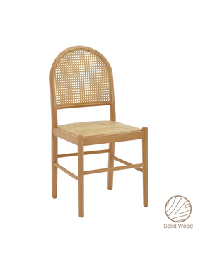 Καρέκλα Alessia Pakoworld Ξύλο Οξιάς-Rattan Φυσικό 43x40x89εκ